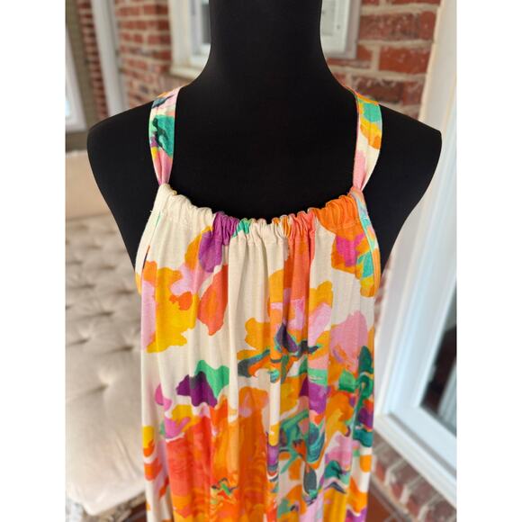 Anthropologie Painted Garden Midi Dress in 3X – Fresh Floral Fun \ - Picture 1 of 7